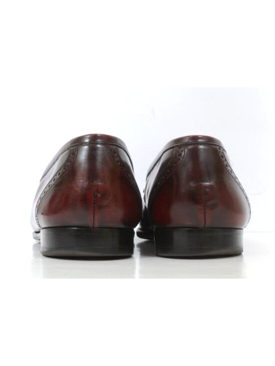 S2 by Santoni Mens 11EE Burgundy Leather Loafers Dress Old Money Preppy Shoe main image 9